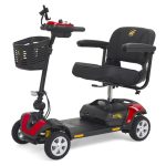 Golden Technologies Buzzaround XL-HD 4-Wheel mobility scooter in red with stadium seat