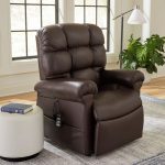 Golden Technologies Cloud with Twilight PR515-MLA lift chair in brown leather with plush cushions and remote control