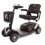 Buzzaround EX 4-Wheel mobility scooter in silver with LED headlight and sturdy wheels