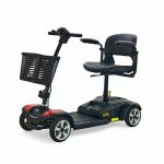 Buzzaround LT 4-wheel mobility scooter front angle view with basket