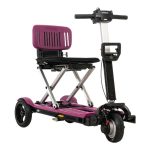 i-Go Folding Scooter by Pride Mobility in purple with lightweight folding frame