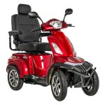 Pride Mobility Baja Raptor 2 4-Wheel outdoor mobility scooter in red