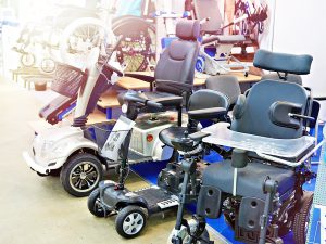 Wheelchairs with electric motor on a store